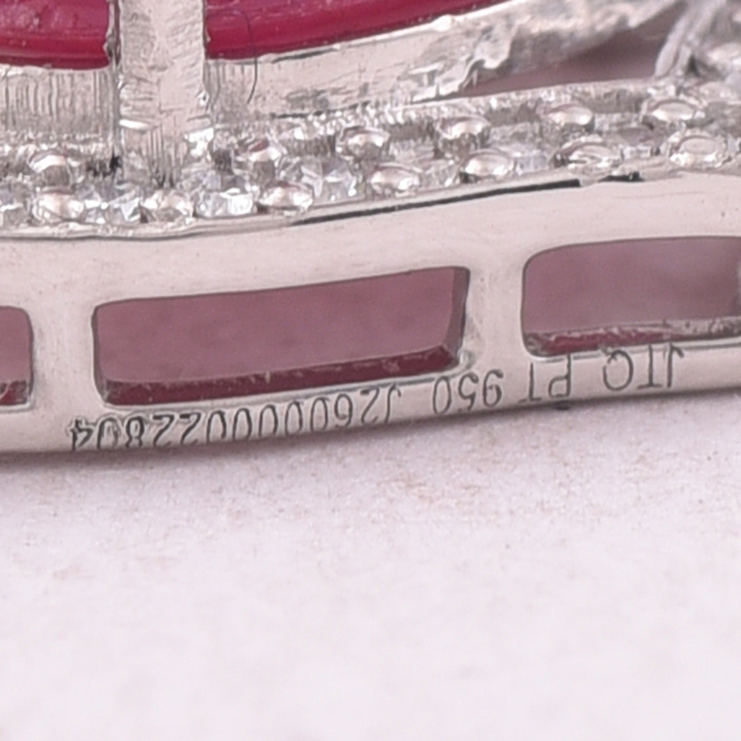 5.37 Ct Oval Cabochon Cut Natural Ruby 950 Platinum Pendant