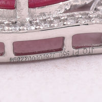 5.37 Ct Oval Cabochon Cut Natural Ruby 950 Platinum Pendant