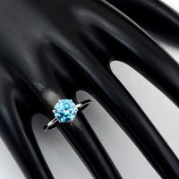 2.00 Carats Blue Lab Grown Diamond 14K Gold Ring
