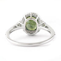 2.83 Ct Cushion Mixed Cut Natural Green Sapphire 950 Platinum Ring