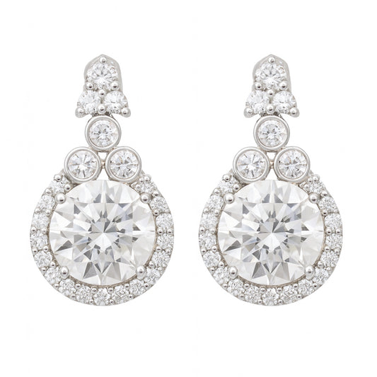 3.74 Carats Lab Grown Diamond 14K Gold Earrings