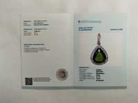 2.74 Ct Pear Mixed Cut Natural Green Sapphire 950 Platinum Pendant