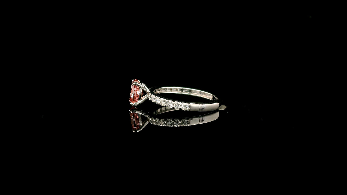 1.37 Carats Pink Lab Grown Diamond 14K Gold Ring