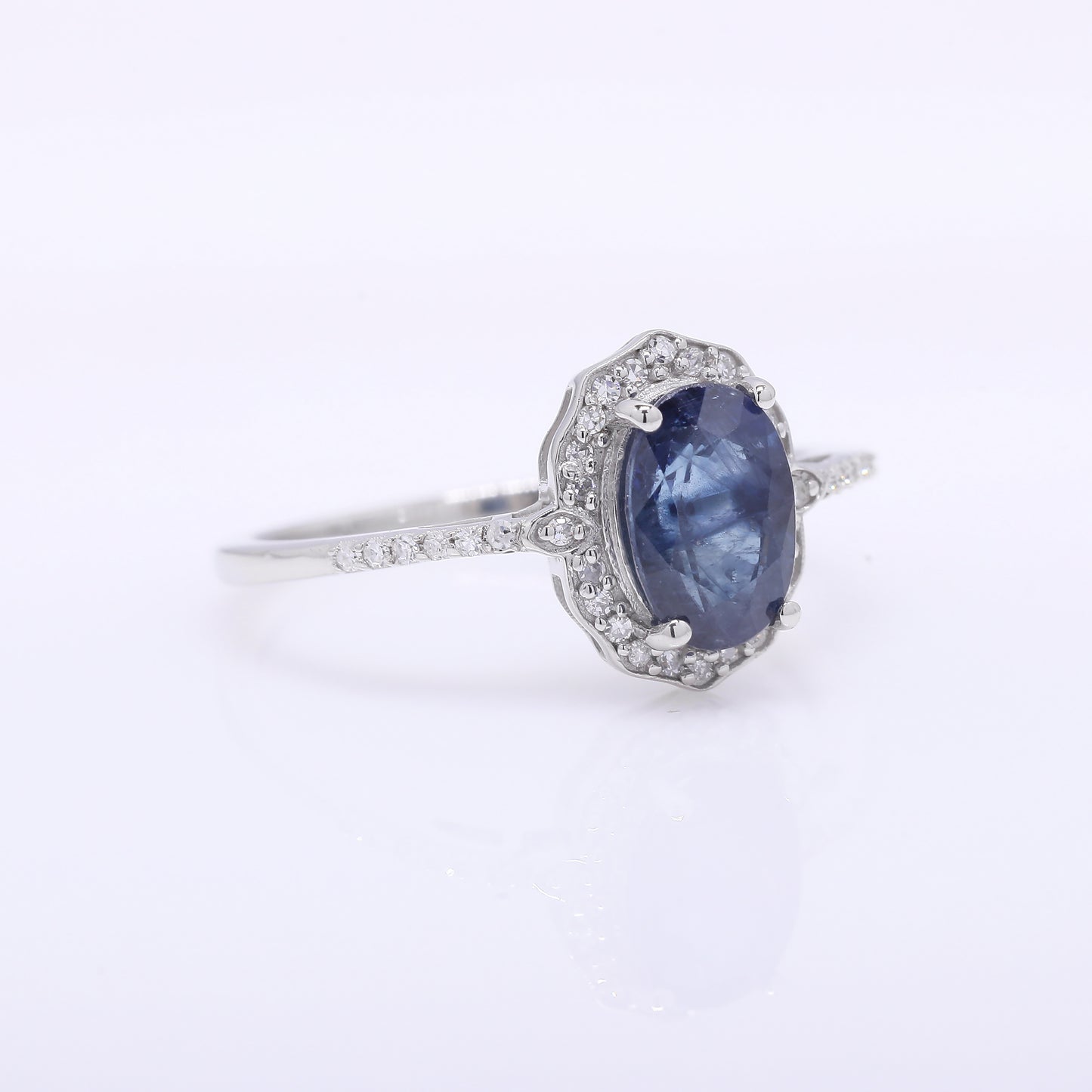 1.82 Ct Oval Mixed Cut Natural Sapphire 950 Platinum Ring