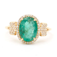 2.53 Ct Oval Natural Emerald 14K Gold Ring