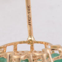 2.29 Ct Round Emerald 14K Gold Earrings