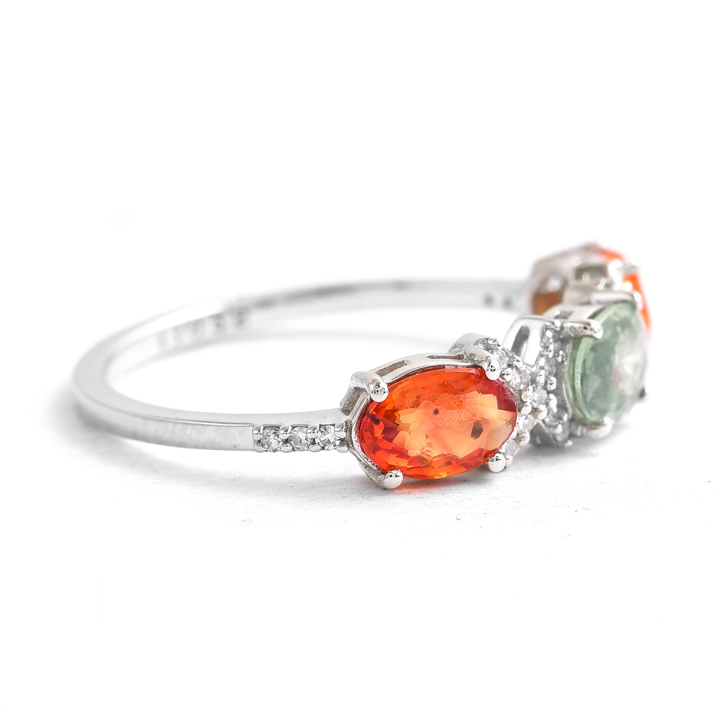 2.40 Ct Oval Multi Sapphire 950 Platinum Ring