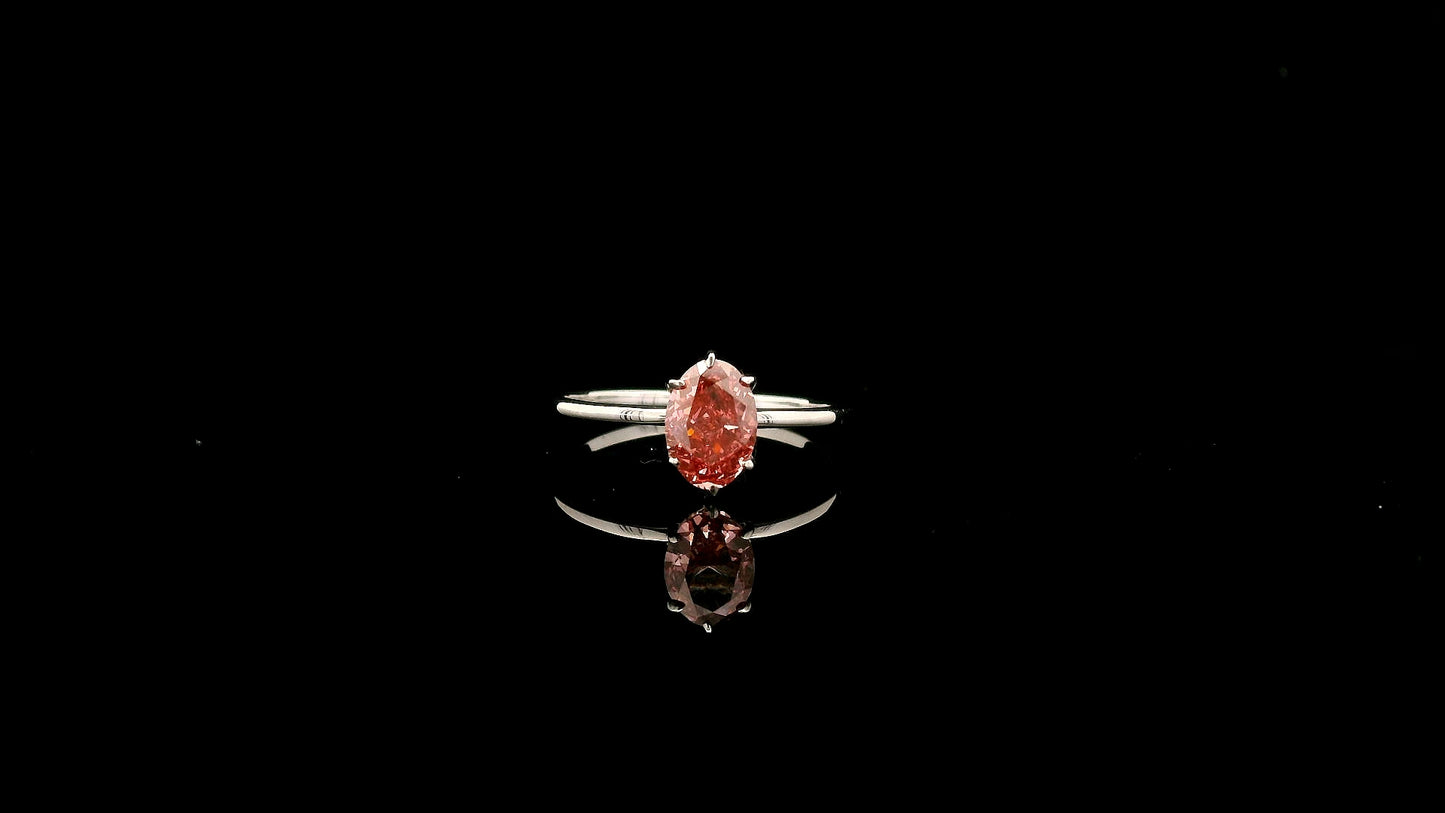 1.00 Carats Pink Lab Grown Diamond 14K Gold Ring