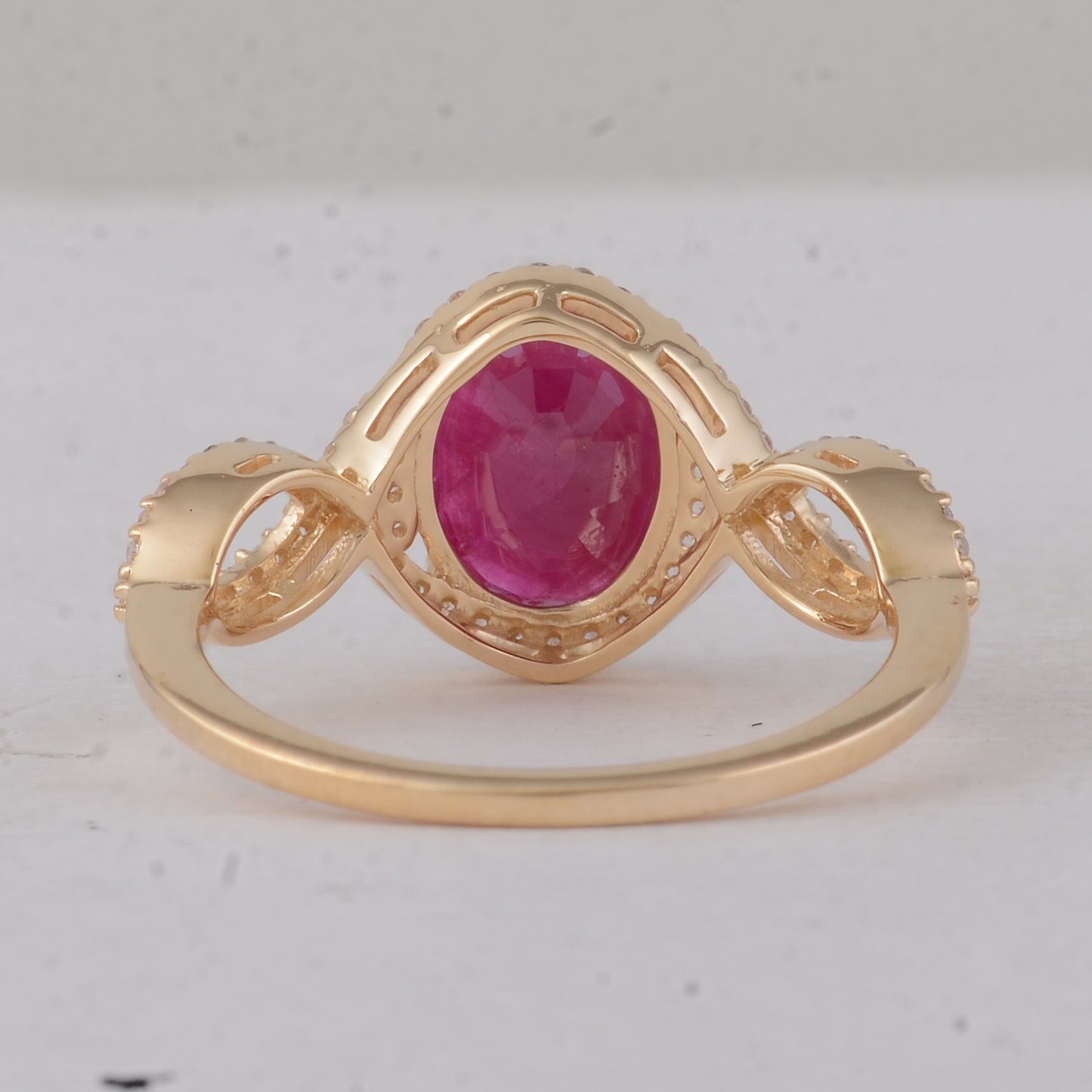2.25 Ct Oval Ruby 9K Gold Ring
