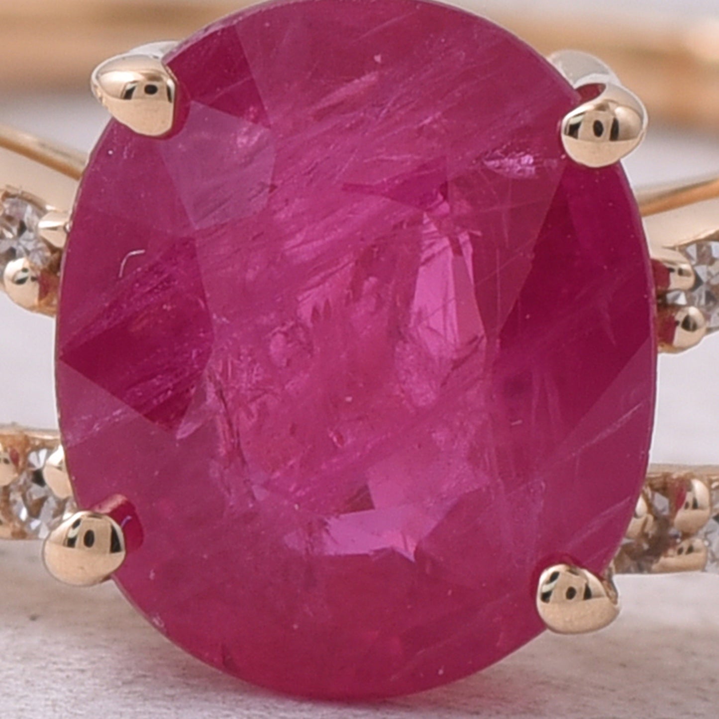 1.47 Ct Oval Natural Ruby 14K Gold Ring
