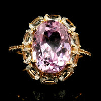 8.01 Ct Oval Kunzite 14K Gold Ring