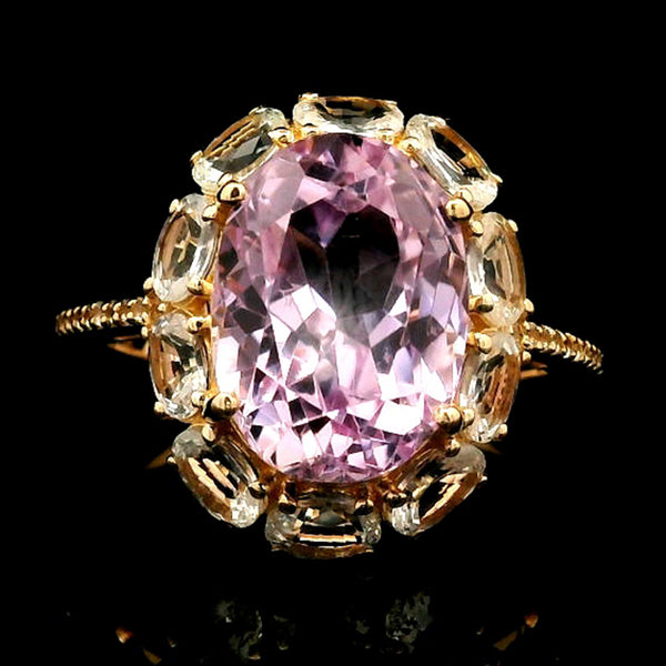 8.01 Ct Oval Kunzite 14K Gold Ring