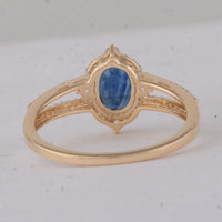 1.44 Ct Oval Sapphire 9K Gold Ring