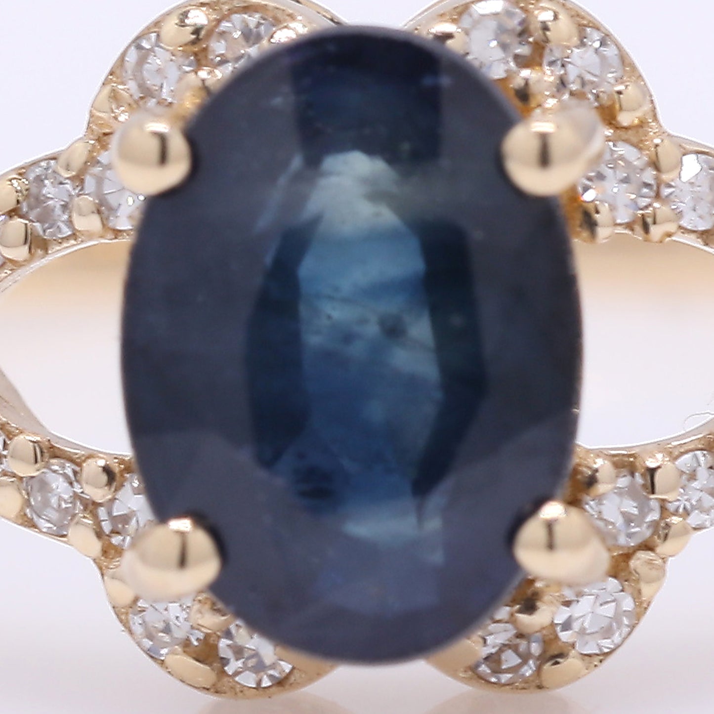 1.38 Ct Oval Mixed Cut Natural Sapphire 14K Gold Ring