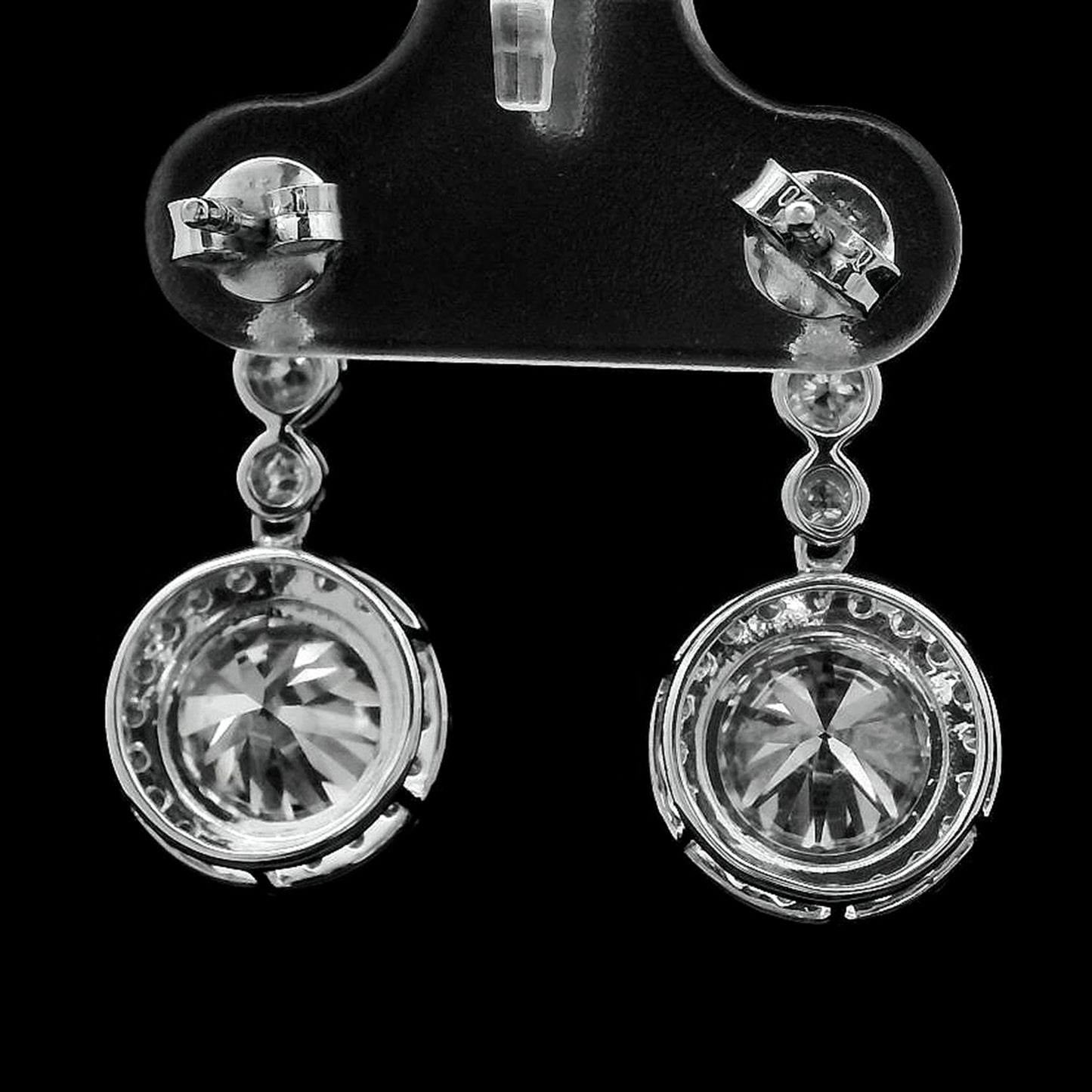 4.02 Ct Round Lab Grown Diamond 14K Gold Earrings