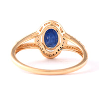 1.66 Ct Oval Mixed Cut Natural Sapphire 14K Gold Ring