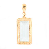 3.14 Ct Rectangle Step Cut Natural Aquamarine 14K Gold Pendant