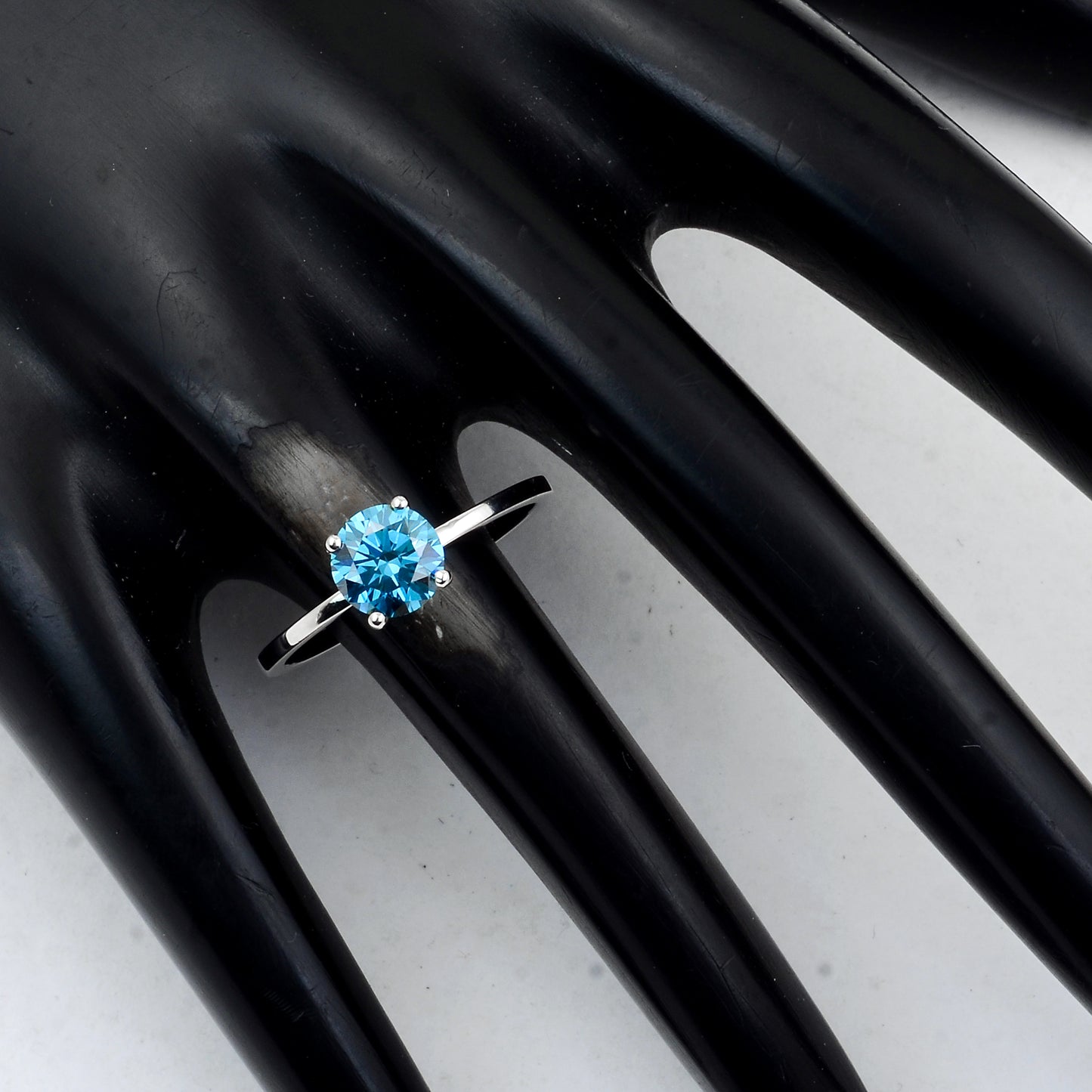 1.02 Carats Blue Lab Grown Diamond 14K Gold Ring