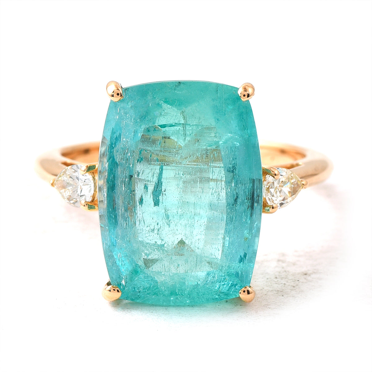 9.69 Ct Cushion Emerald 18K Gold Ring