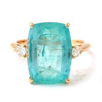 9.69 Ct Cushion Emerald 18K Gold Ring