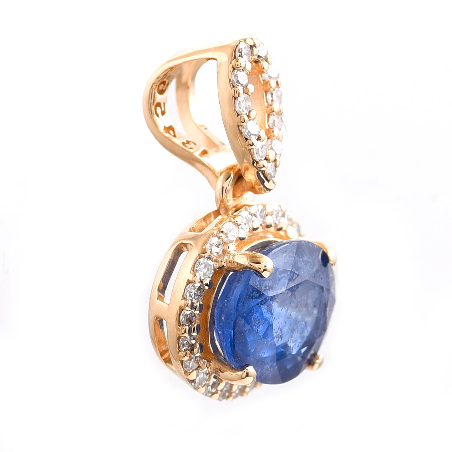 1.51 Ct Oval Sapphire 14K Gold Pendant