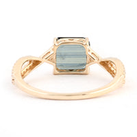1.36 Ct Square Emerald Cut Natural Corundum Sapphire 14K Gold Ring