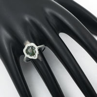 1.97 Ct Pear Mixed Cut Natural Green Sapphire 950 Platinum Ring