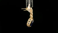 8.68 Ct Oval Lab Grown Blue Sapphire 14K Gold Earrings