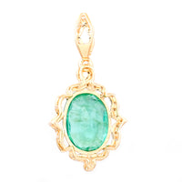 2.25 Ct Oval Natural Emerald 14K Gold Pendant