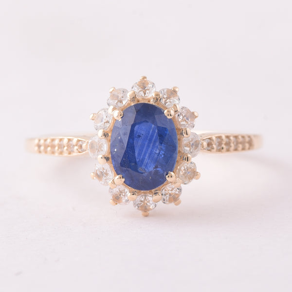 1.87 Ct Oval Sapphire 9K Gold Ring