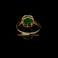 2.60 Ct Cushion Mixed Cut Natural Emerald 14K Gold Ring