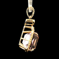 6.31 Ct Cushion Kunzite 14K Gold Pendant