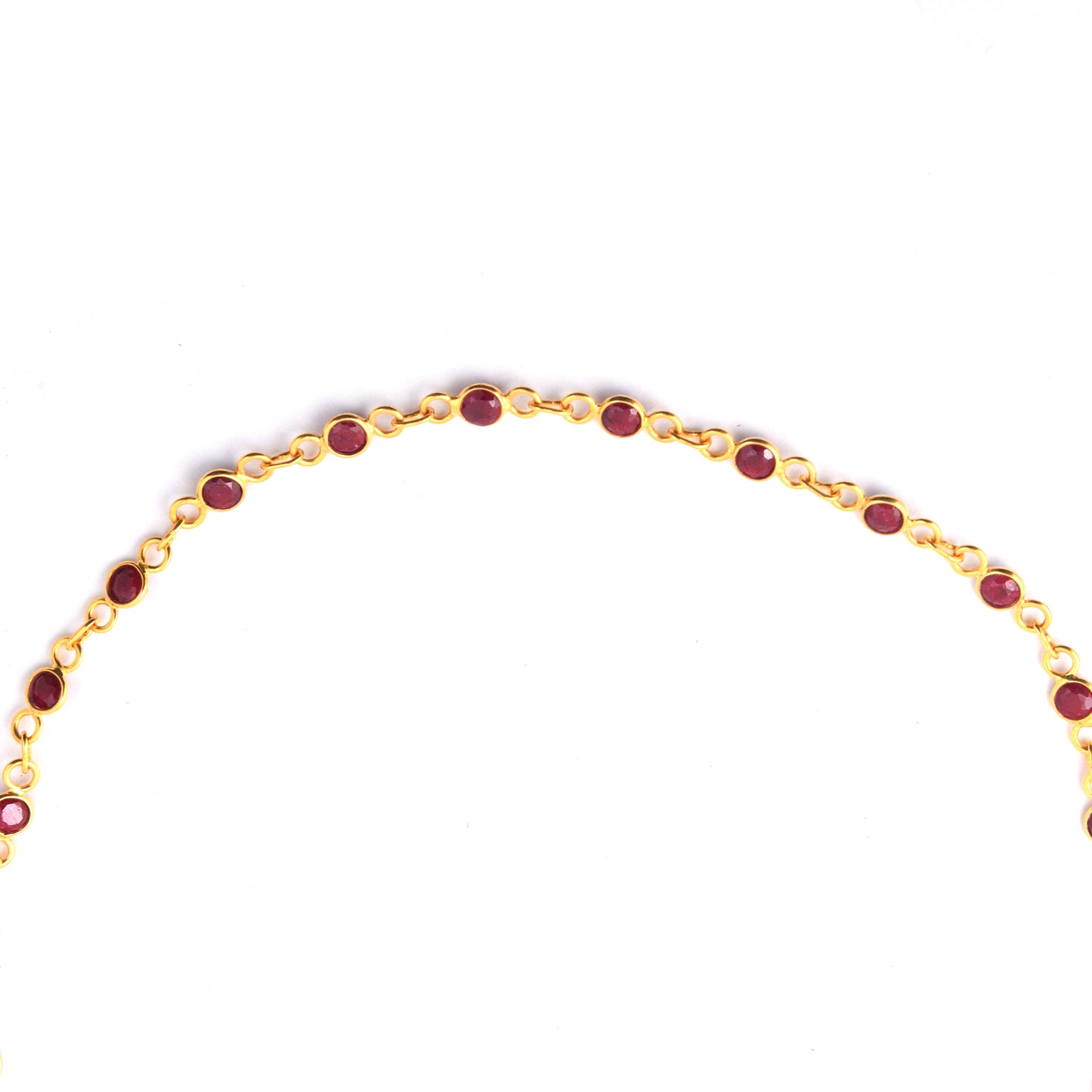10.22 Ct Round Dyed Ruby 925 Sterling Silver Necklace