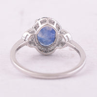 2.77 Ct Oval Mixed Cut Natural Sapphire 950 Platinum Ring