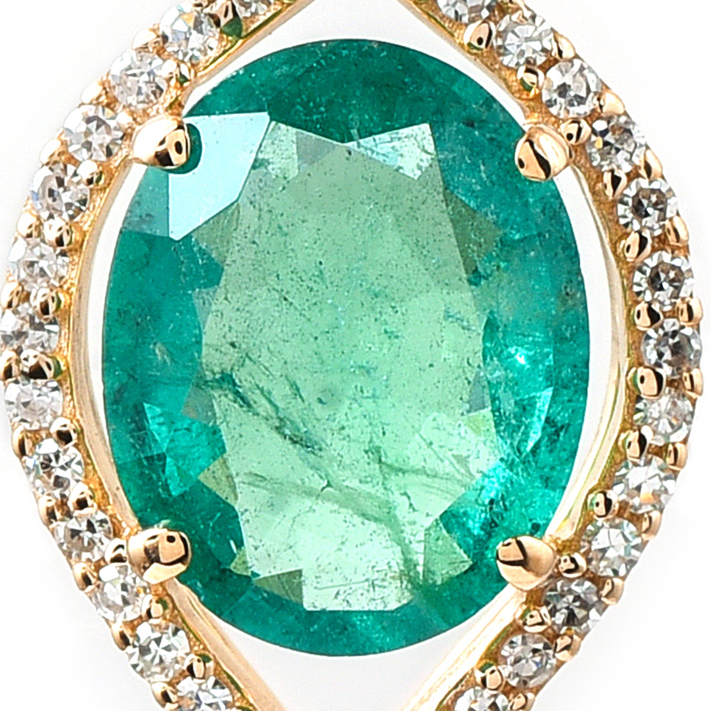 2.16 Ct Oval Emerald 14K Gold Pendant