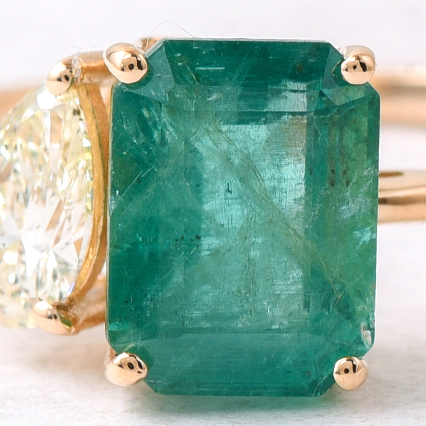 2.36 Ct Octagon Step Cut Natural Emerald 14K Gold Ring
