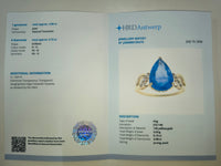 4.13 Ct Pear Natural Tanzanite 14K Gold Ring