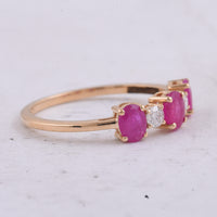 1.01 Ct Oval Natural Ruby 14K Gold Ring