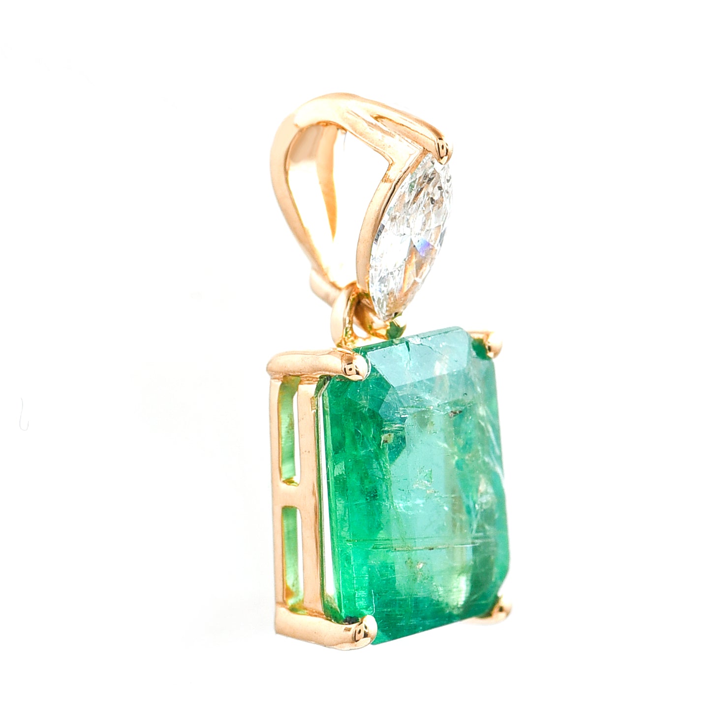 1.36 Ct Octagon Emerald 14K Gold Pendant