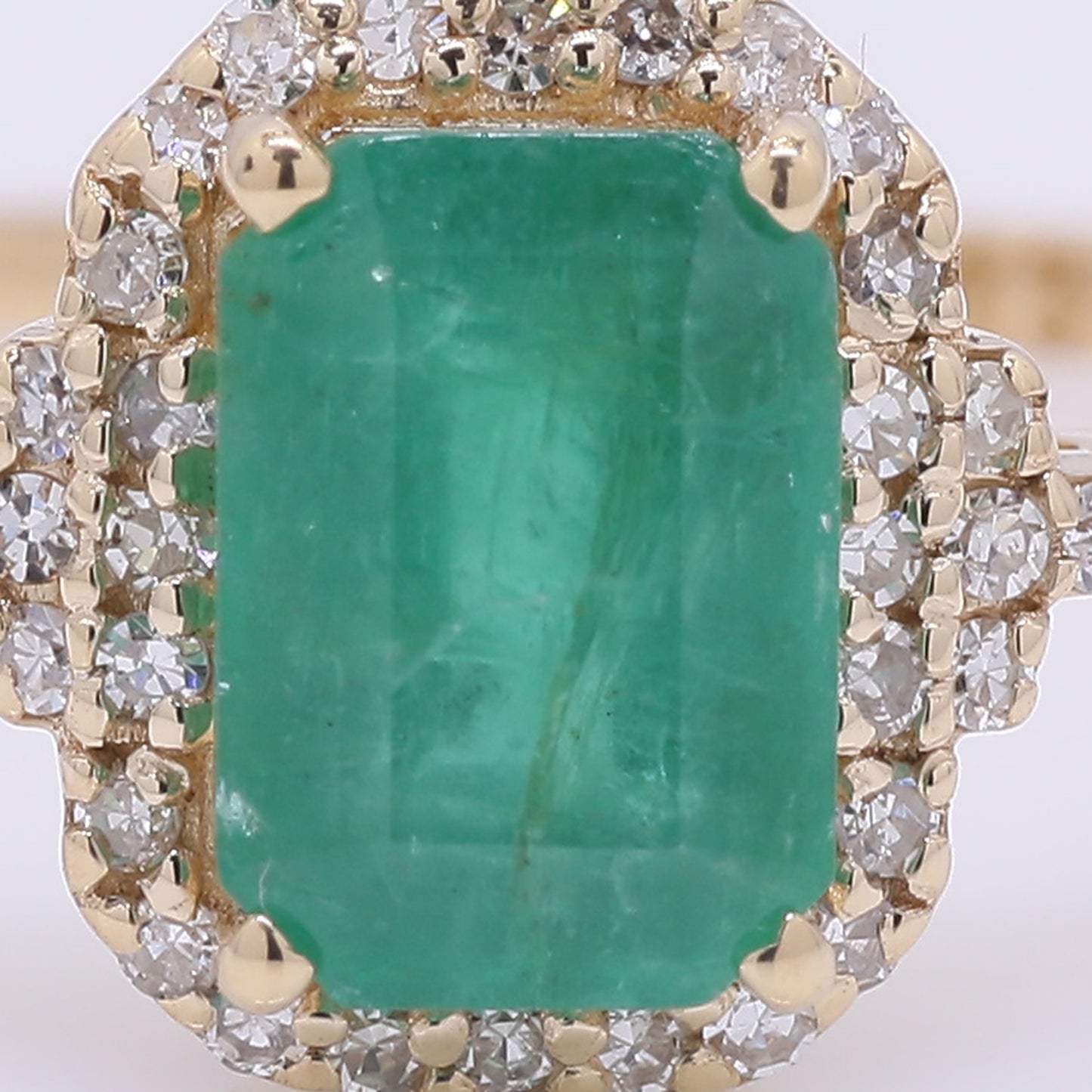 1.24 Ct Octagon Step Cut Natural Emerald 14K Gold Ring