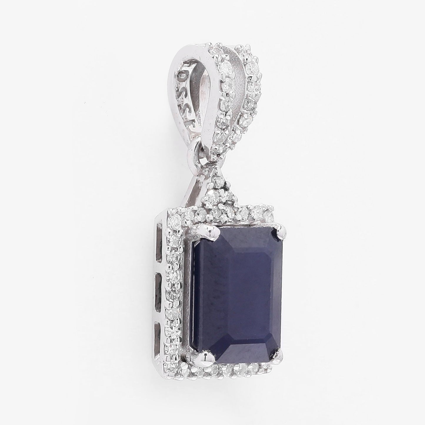 2.18 Ct Octagon Step Cut Natural Sapphire 950 Platinum Pendant