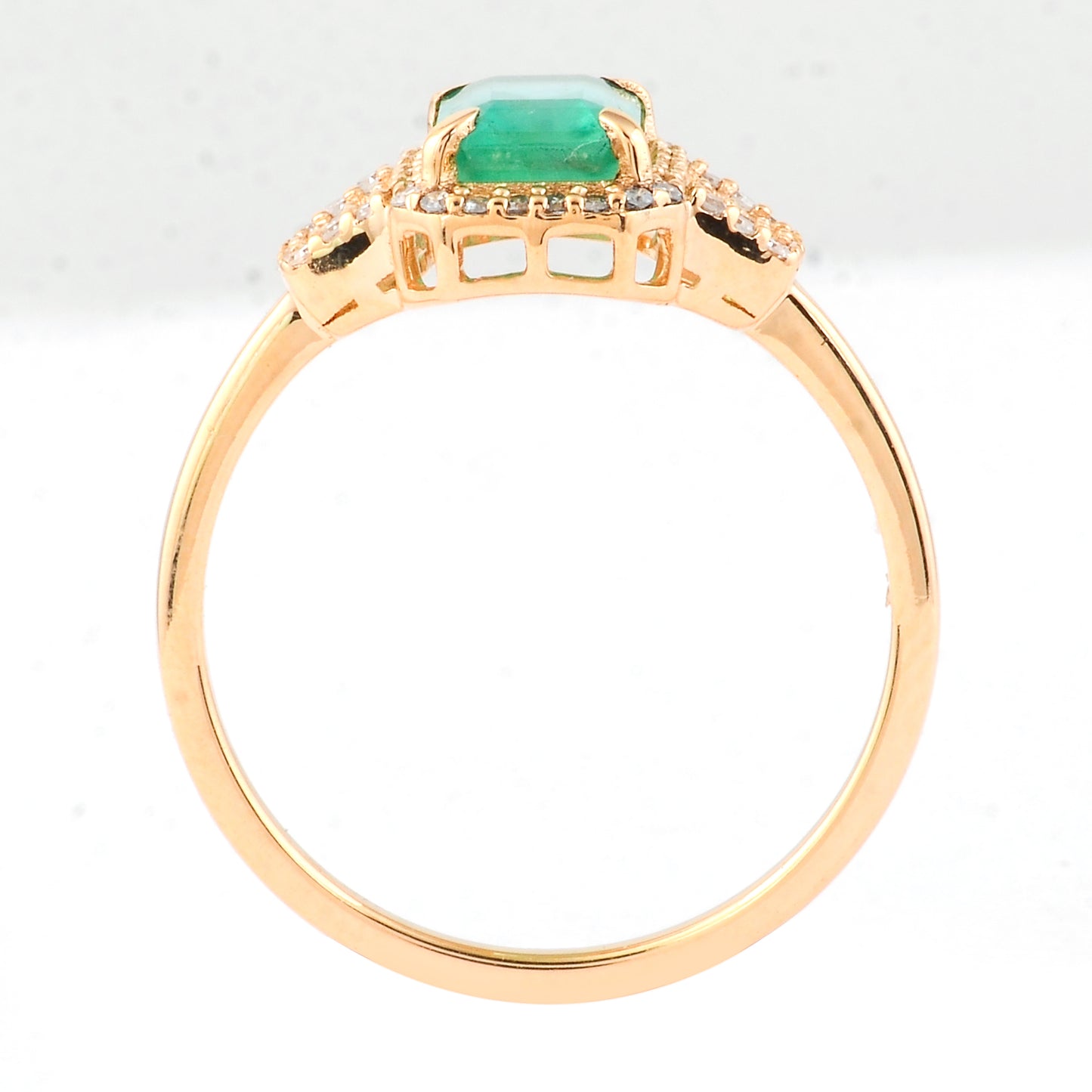 1.15 Ct Octagon Step Cut Natural Emerald 14K Gold Ring