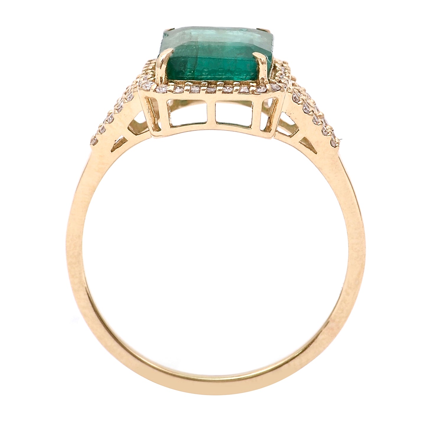 2.51 Ct Octagon Natural Emerald 14K Gold Ring