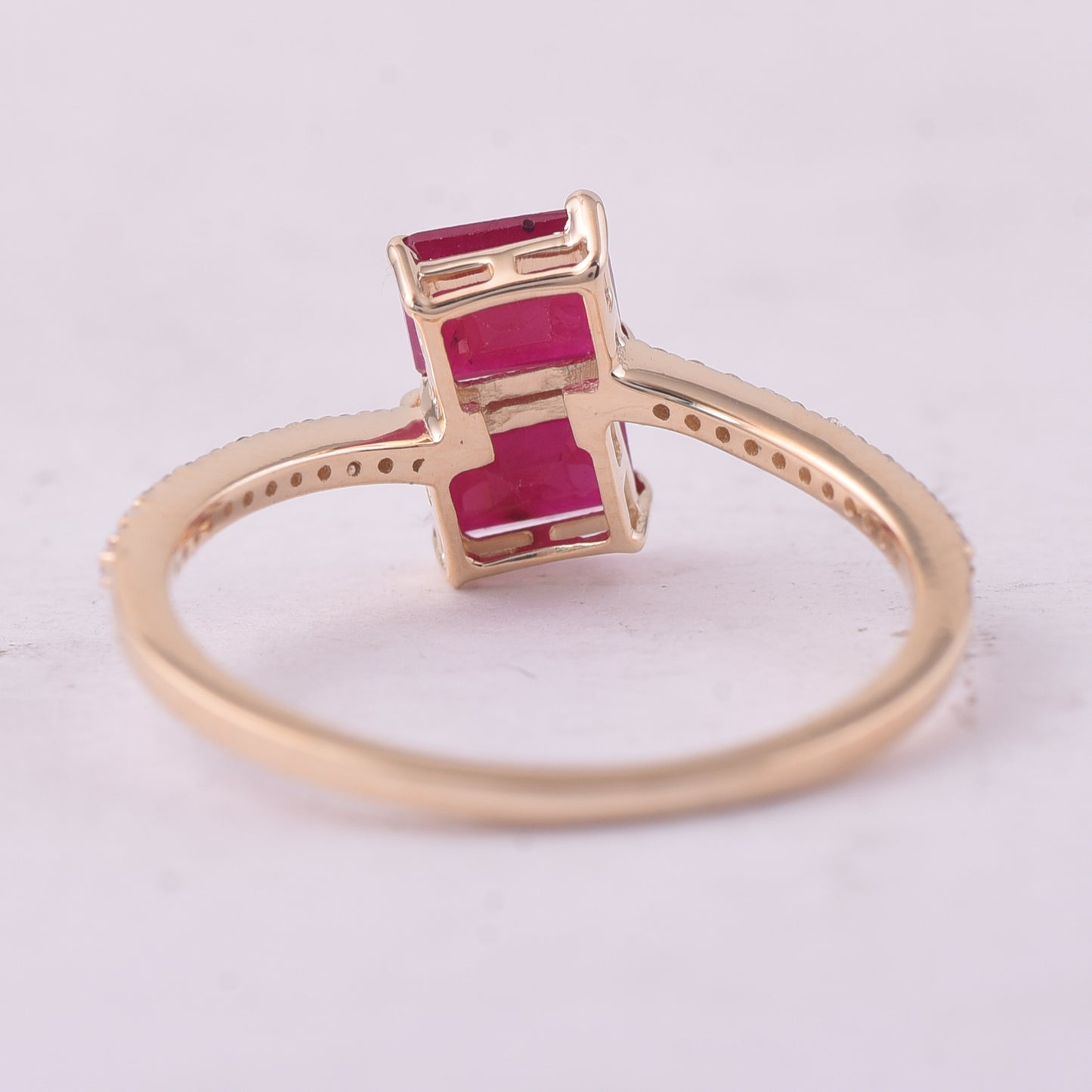 1.35 Ct Octagon Ruby 9K Gold Ring