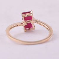 1.35 Ct Octagon Ruby 9K Gold Ring