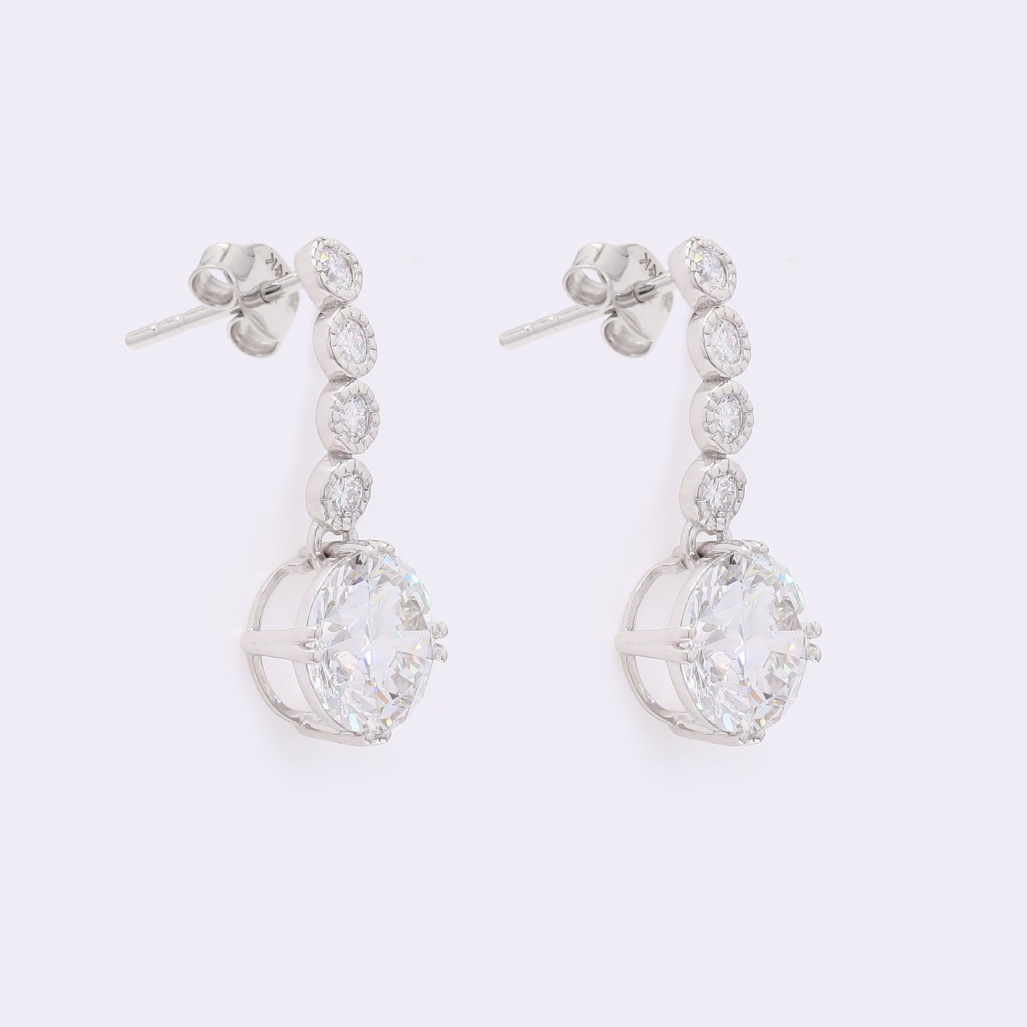 3.57 Carats Lab Grown Diamond 14K Gold Earrings
