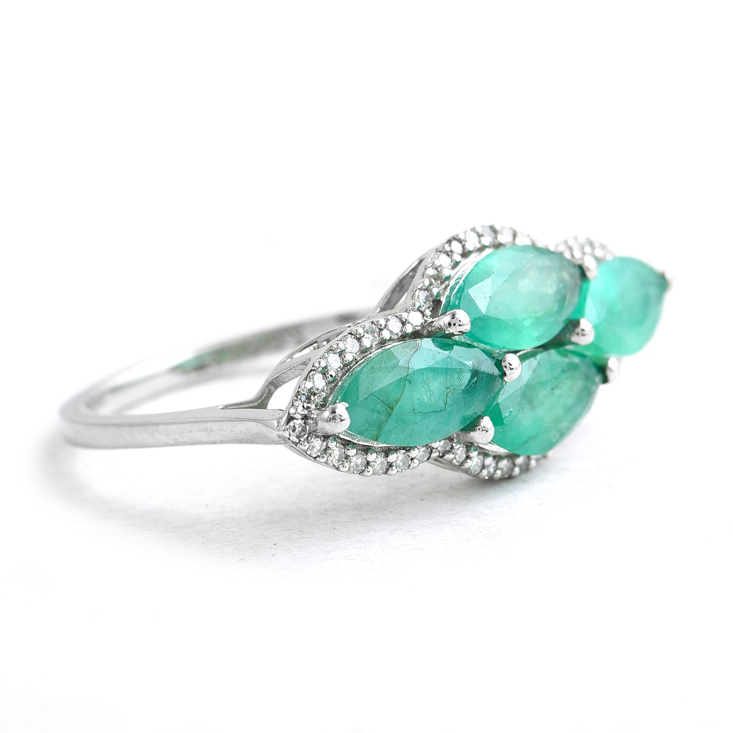 2.25 Ct Marquise Emerald 950 Platinum Ring