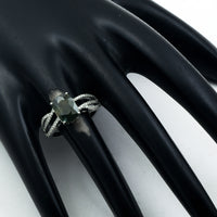 3.16 Ct Cushion Mixed Cut Natural Green Sapphire 950 Platinum Ring