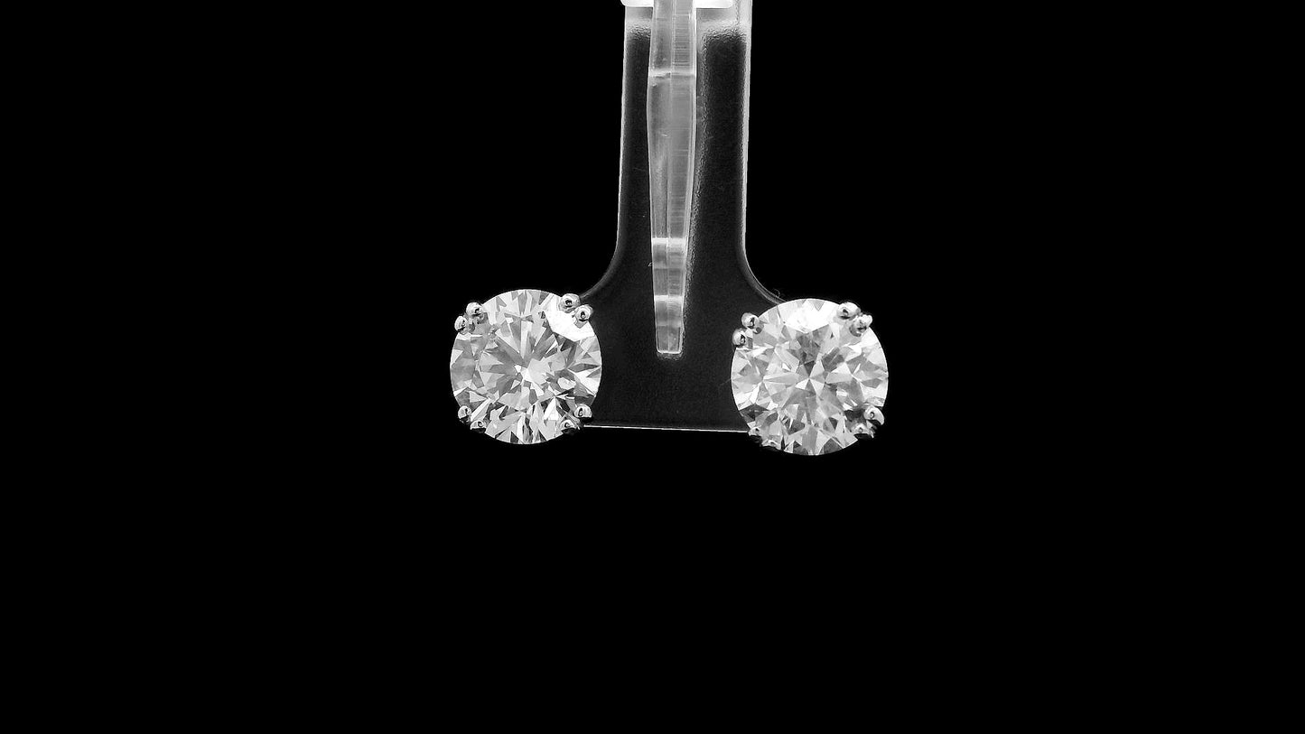 6.20 Ct Round Lab Grown Diamond 14K Gold Earrings