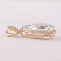 4.01 Ct Pear Aquamarine 9K Gold Pendant